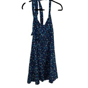 Cupshe blue floral halter dress resort vacation swim XL new nwt coverup